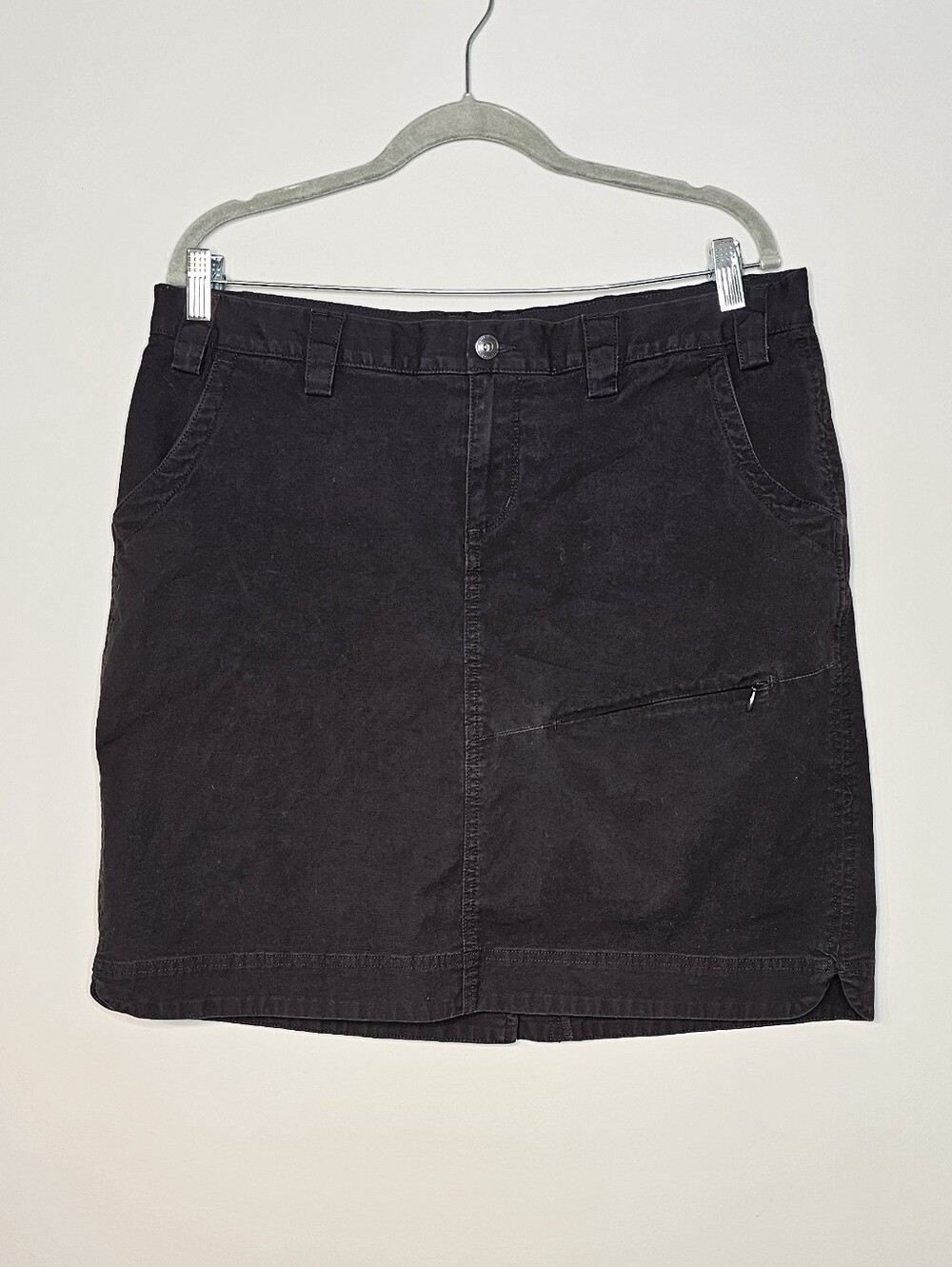 Duluth Trading Co Cotton Cargo Skort Mesh Shorts Size 16 Black